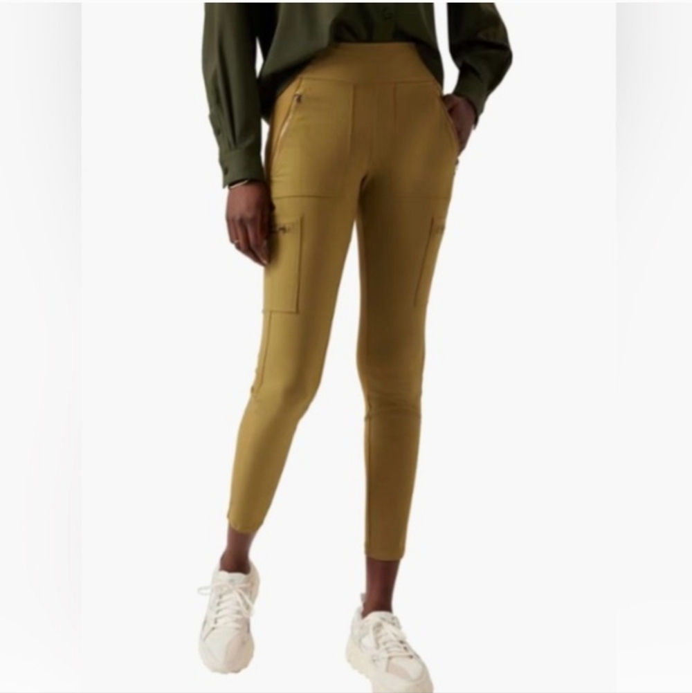 Athleta Headlands Hybrid Cargo II Tights Active Pull-on Pants Plus Sz 18 Green